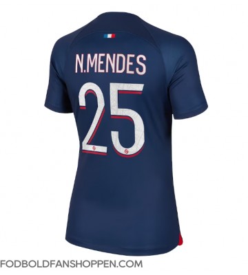 Paris Saint-Germain Nuno Mendes #25 Hjemmebanetrøje Dame 2023-24 Kortærmet